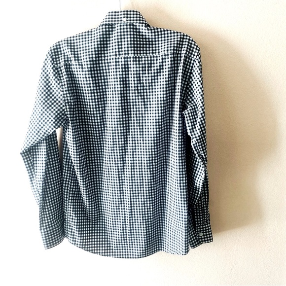 BEN SHERMAN BLACK WHITE GINGHAM LONG SLEEVE BUTTON DOWN SLIM FIT SHIRT SIZE M - Picture 2 of 6